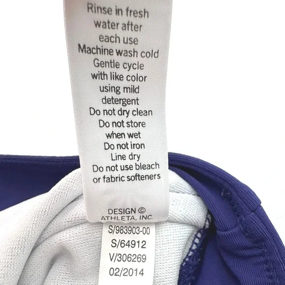 ATHLETA Women's Medium Blue Purple Belize Dolphin Swim Shorts Swim Bikini Bottom - Picture 7 of 9